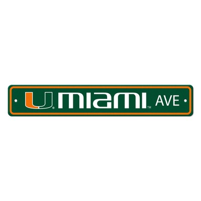 Fan Mats  LLC Miami Hurricanes Street Sign Green