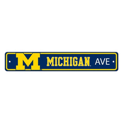 Fan Mats  LLC Michigan Wolverines Street Sign Blue