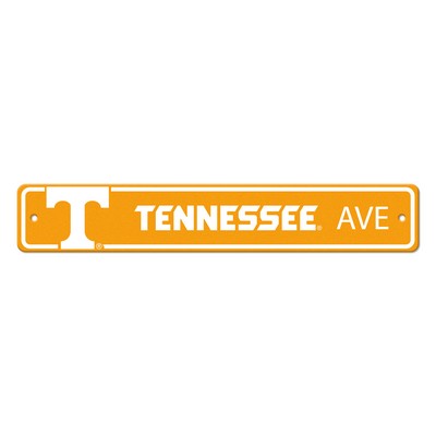 Fan Mats  LLC Tennessee Volunteers Team Color Street Sign Dcor 4in. X 24in. Lightweight Orange