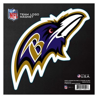 Fan Mats  LLC Baltimore Ravens Large Team Logo Magnet Black