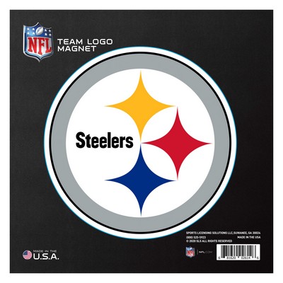 Fan Mats  LLC Pittsburgh Steelers Large Team Logo Magnet Black