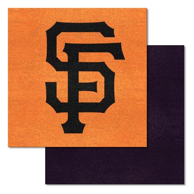 Fan Mats  LLC San Francisco Giants Team Carpet Tiles - 45 Sq Ft. Logo on Orange Black