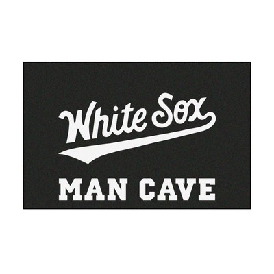 Fan Mats  LLC Chicago White Sox Man Cave Starter Mat Accent Rug - 19in. x 30in. Black