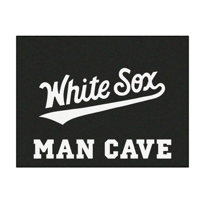 Fan Mats  LLC Chicago White Sox Man Cave All-Star Rug - 34 in. x 42.5 in. Black