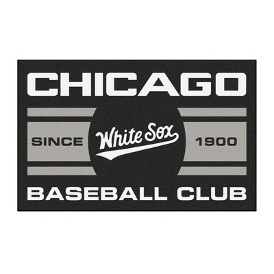 Fan Mats  LLC Chicago White Sox Starter Mat Accent Rug - 19in. x 30in. Black
