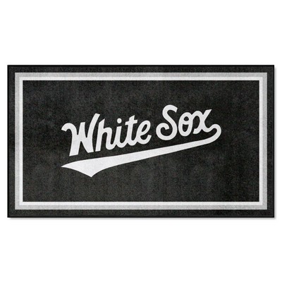 Fan Mats  LLC Chicago White Sox 3ft. x 5ft. Plush Area Rug Black