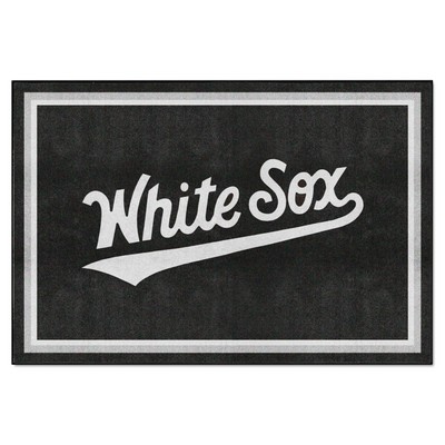 Fan Mats  LLC Chicago White Sox 5ft. x 8 ft. Plush Area Rug Black