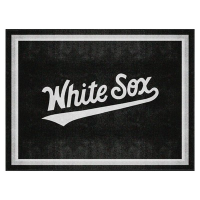 Fan Mats  LLC Chicago White Sox 8ft. x 10 ft. Plush Area Rug Black