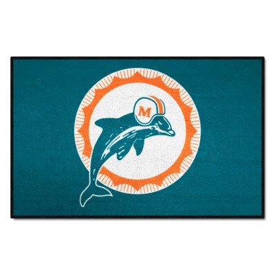 Fan Mats  LLC Miami Dolphins Starter Mat Accent Rug - 19in. x 30in., NFL Vintage Teal