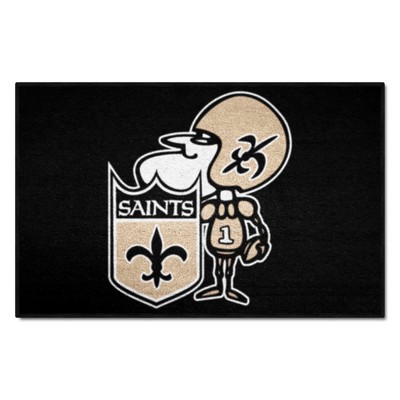 Fan Mats  LLC New Orleans Saints Starter Mat Accent Rug - 19in. x 30in., NFL Vintage Black