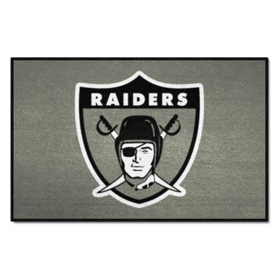 Fan Mats  LLC Las Vegas Raiders Starter Mat Accent Rug - 19in. x 30in., NFL Vintage Gray