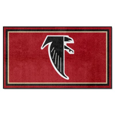 Fan Mats  LLC Atlanta Falcons 3ft. x 5ft. Plush Area RugNFL Retro Logo, Original Falcon Logo Red