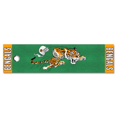 Fan Mats  LLC Cincinnati Bengals Putting Green Mat - 1.5ft. x 6ft., NFL Vintage Green