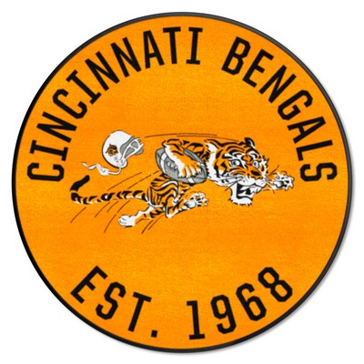Fan Mats  LLC Cincinnati Bengals Roundel Rug - 27in. Diameter, NFL Vintage Orange