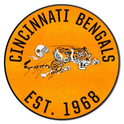 Fan Mats  LLC Cincinnati Bengals Roundel Mat Retro Orange