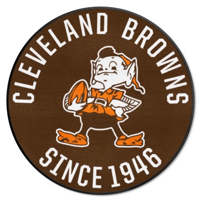 Fan Mats  LLC Cleveland Browns Roundel Rug - 27in. Diameter, NFL Vintage Brown