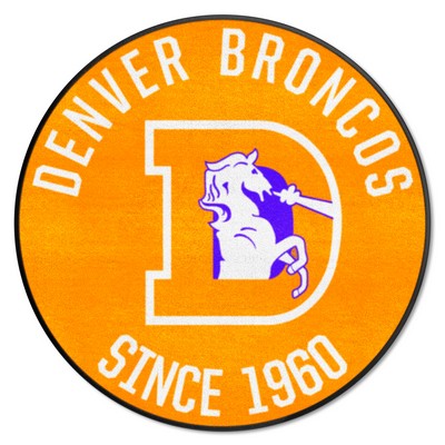 Fan Mats  LLC Denver Broncos Roundel Rug - 27in. Diameter, NFL Vintage Orange