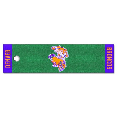 Fan Mats  LLC Denver Broncos Putting Green Mat Retro Green