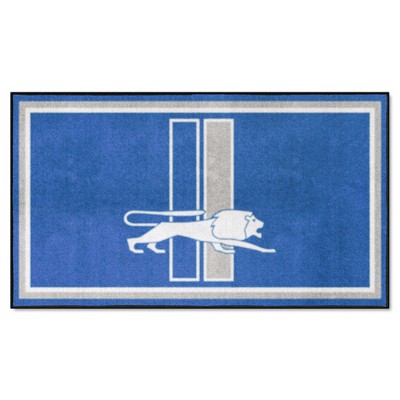 Fan Mats  LLC Detroit Lions 3x5 Rug Retro Light Blue
