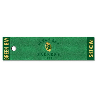 Fan Mats  LLC Green Bay Packers Putting Green Mat - 1.5ft. x 6ft., NFL Vintage Green