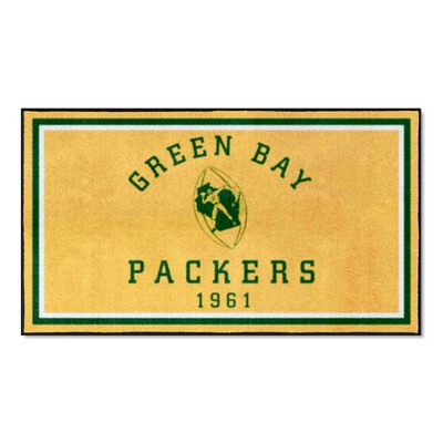 Fan Mats  LLC Green Bay Packers 3x5 Rug Retro Yellow