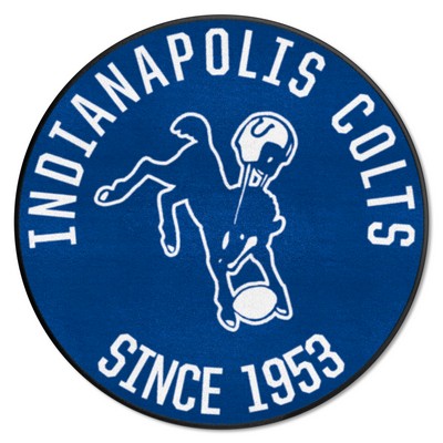 Fan Mats  LLC Indianapolis Colts Roundel Rug - 27in. Diameter, NFL Vintage Blue