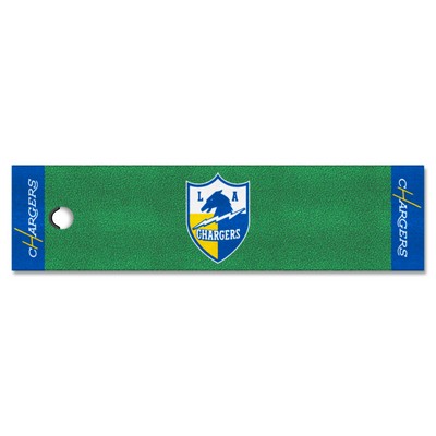 Fan Mats  LLC Los Angeles Chargers Putting Green Mat - 1.5ft. x 6ft., NFL Vintage Green