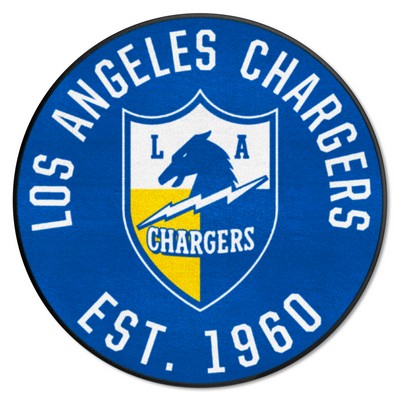 Fan Mats  LLC Los Angeles Chargers Roundel Rug - 27in. Diameter, NFL Vintage Light Blue