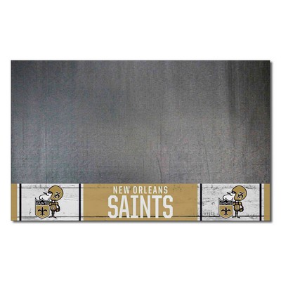 Fan Mats  LLC New Orleans Saints Grill Mat Retro Black