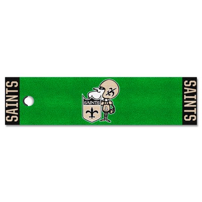 Fan Mats  LLC New Orleans Saints Putting Green Mat - 1.5ft. x 6ft., NFL Vintage Green