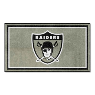 Fan Mats  LLC Las Vegas Raiders 3x5 Rug Retro Gray