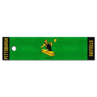 Fan Mats  LLC Pittsburgh Steelers Putting Green Mat - 1.5ft. x 6ft., NFL Vintage Green