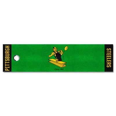 Fan Mats  LLC Pittsburgh Steelers Putting Green Mat Retro Green
