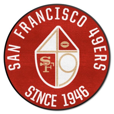 Fan Mats  LLC San Francisco 49ers Roundel Rug - 27in. Diameter, NFL Vintage Red