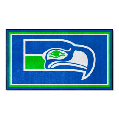 Fan Mats  LLC Seattle Seahawks 3ft. x 5ft. Plush Area Rug, NFL Vintage Blue