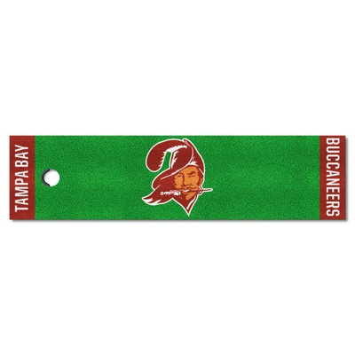 Fan Mats  LLC Tampa Bay Buccaneers Putting Green Mat - 1.5ft. x 6ft.NFL Retro Logo, Bucco Bruce Logo Green