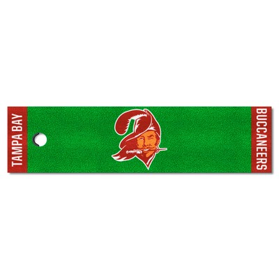 Fan Mats  LLC Tampa Bay Buccaneers Putting Green Mat - 1.5ft. x 6ft.NFL Retro Logo, Bucco Bruce Logo Green