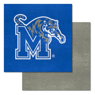 Fan Mats  LLC Memphis Tigers Team Carpet Tiles - 45 Sq Ft. Blue