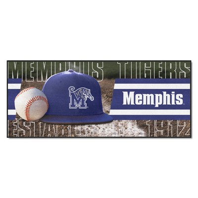 Fan Mats  LLC Memphis Tigers Baseball Runner Rug - 30in. x 72in. Blue