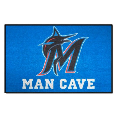 Fan Mats  LLC Miami Marlins Man Cave Ulti-Mat Rug - 5ft. x 8ft. Blue