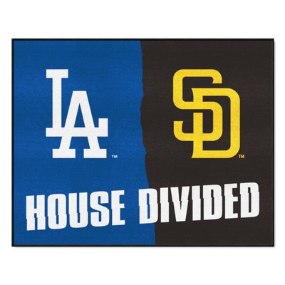 Fan Mats  LLC MLB House Divided - Dodgers / Padres House Divided House Divided Rug - 34 in. x 42.5 in. Blue