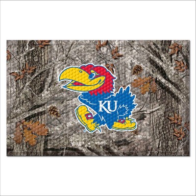 Fan Mats  LLC Kansas Jayhawks Camo Scraper Mat Camo