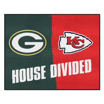 Fan Mats  LLC NFL House Divided - Packers / Cheifs House Divided Rug - 34 in. x 42.5 in. Multi