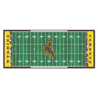 Fan Mats  LLC Wyoming Cowboys Football Field Runner Green