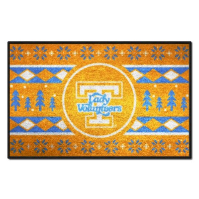Fan Mats  LLC Tennessee Volunteers Holiday Sweater Starter Mat Accent Rug - 19in. x 30in., Lady Volunteers Orange