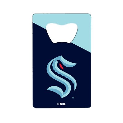 Fan Mats  LLC Seattle Kraken Credit Card Style Bottle Opener - 2 x 3.25 Blue