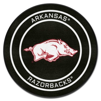 Fan Mats  LLC Arkansas Razorbacks Puck Mat Black