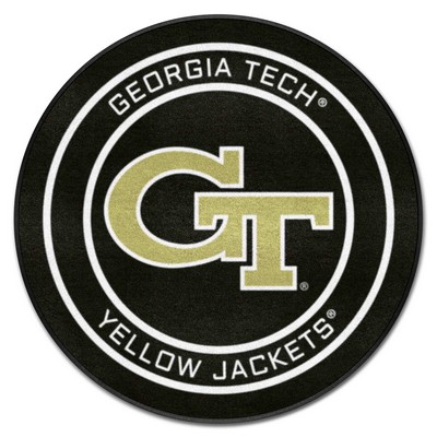 Fan Mats  LLC Georgia Tech Yellow Jackets Puck Mat Black