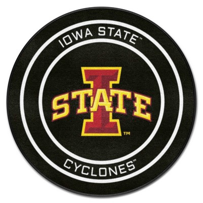 Fan Mats  LLC Iowa State Cyclones Puck Mat Black