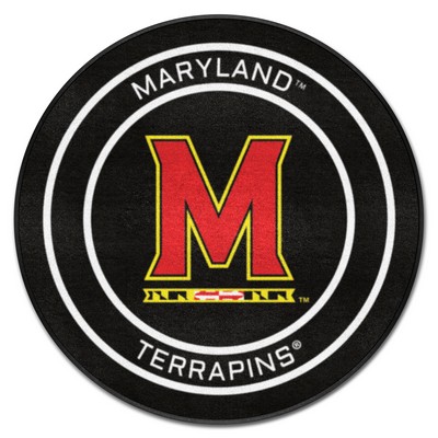 Fan Mats  LLC Maryland Hockey Puck Rug - 27in. Diameter Black